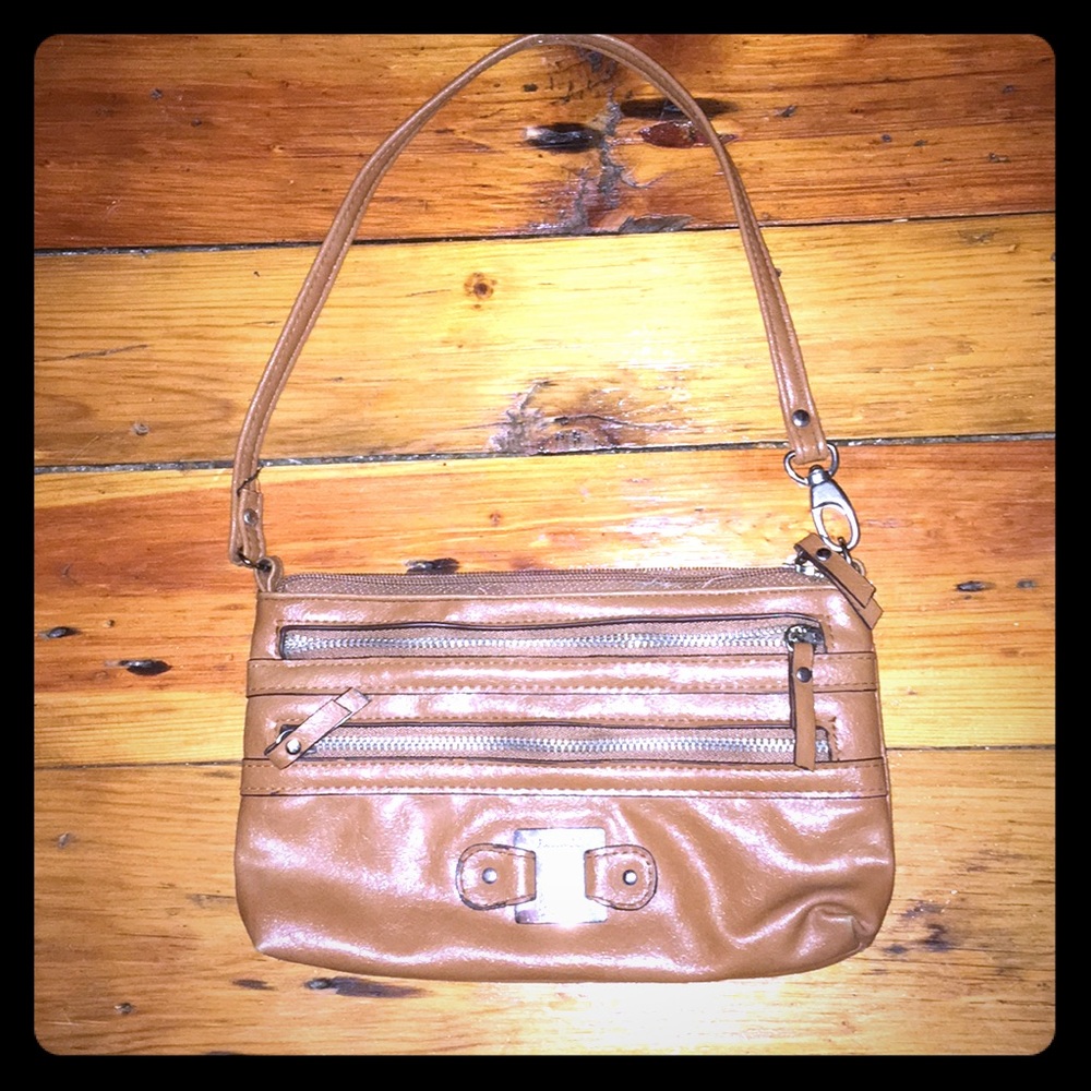 Tan leather Franco sarto wristlet